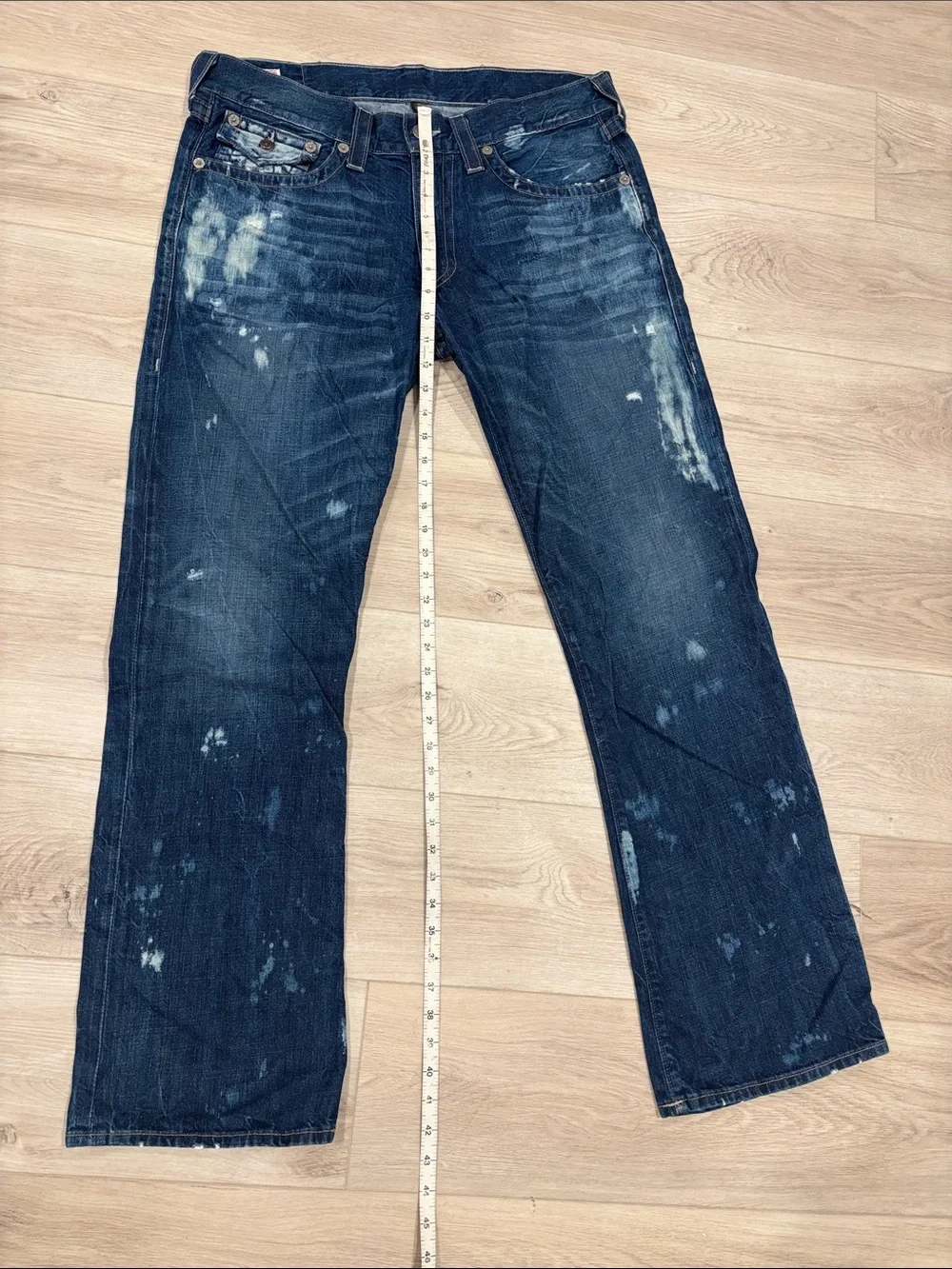 True Religion Ricky Men's Blue Distressed Jeans size 36